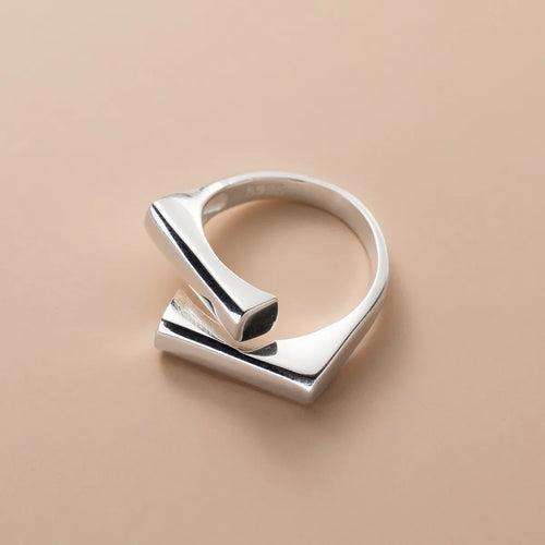 925 Sterling Silber Einzigartige Form Verstellbarer Ring | Shop Nory