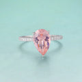 Pfirsich-Morganit-Ring aus Sterlingsilber im Birnenschliff | Shop Nory