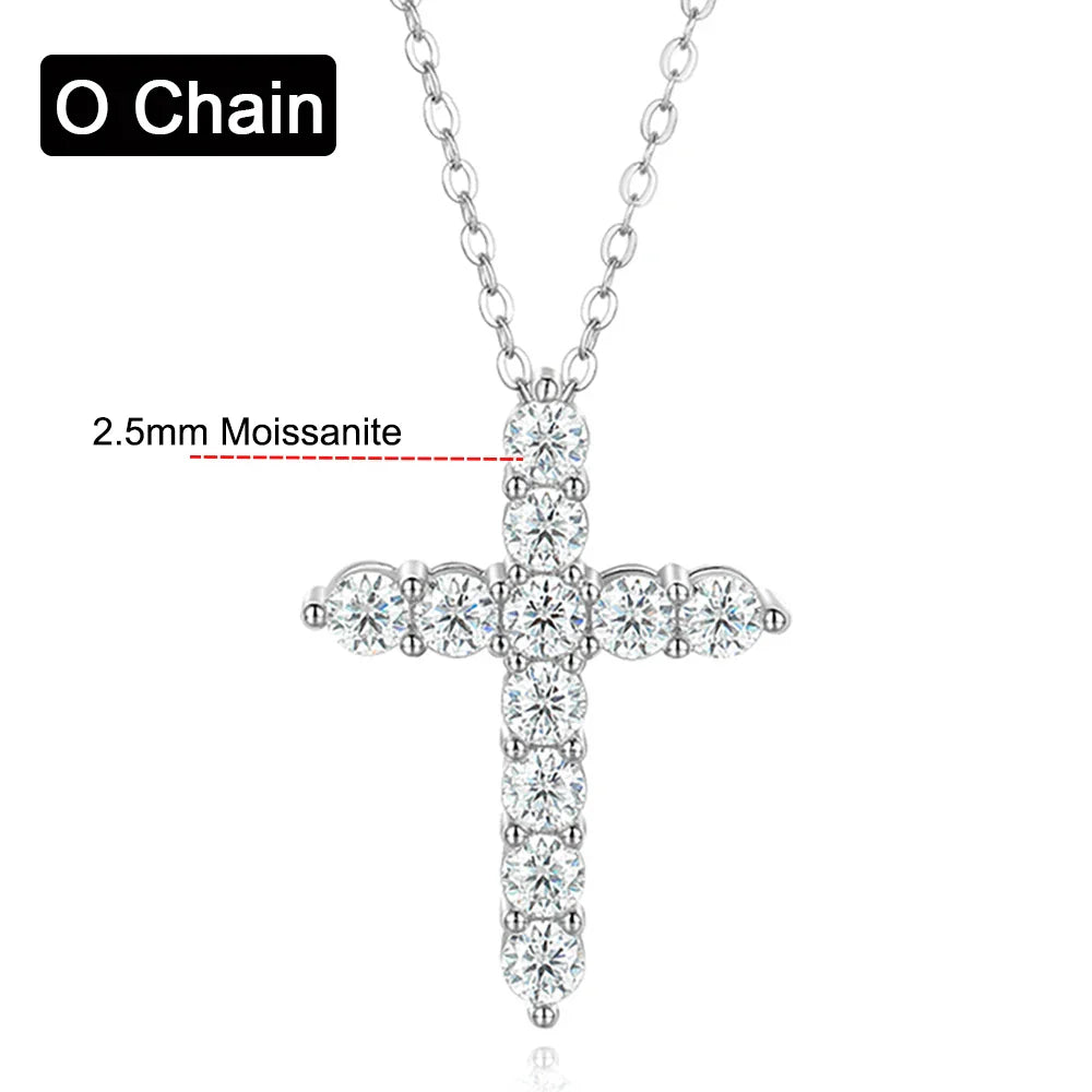Luminöse Moissanit Kreuzkette - Erschwinglicher Luxus | Shop Nory