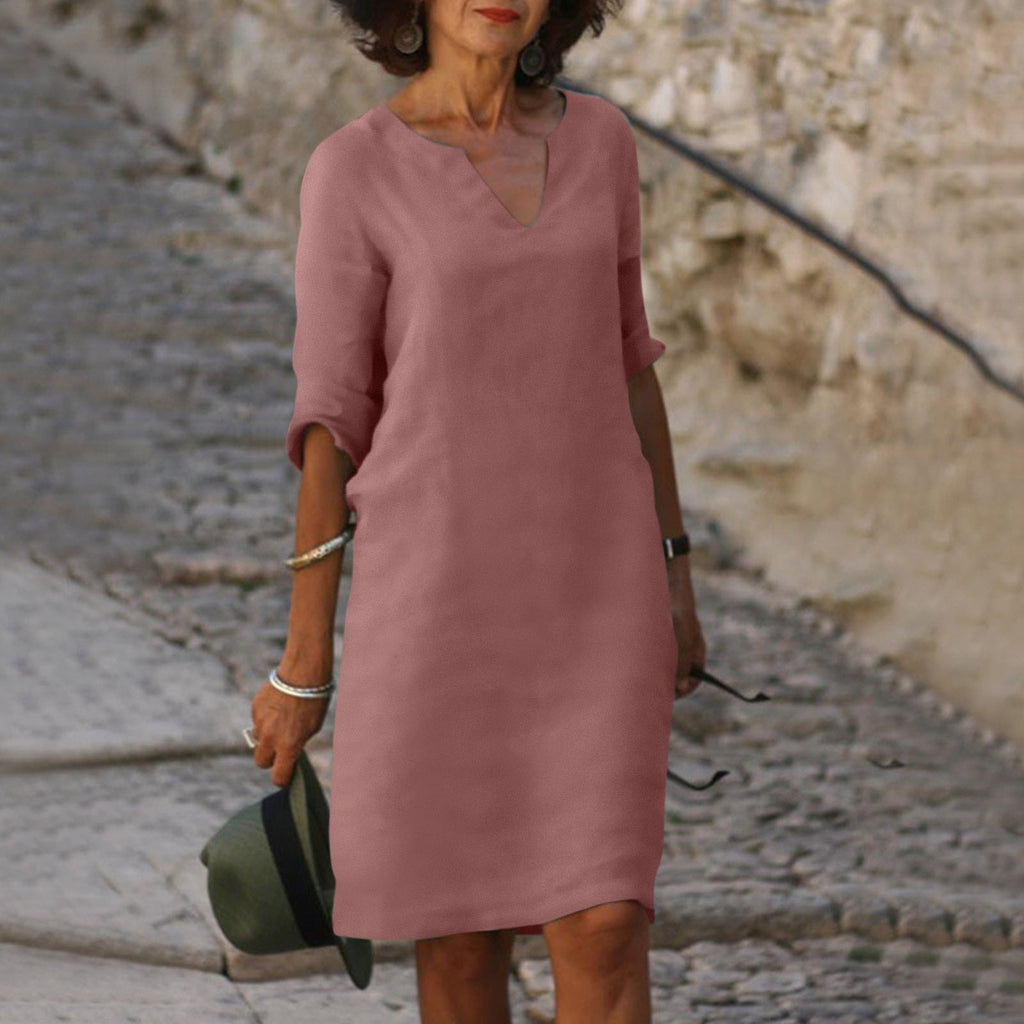 Elegantes Sommerkleid mit V-Ausschnitt