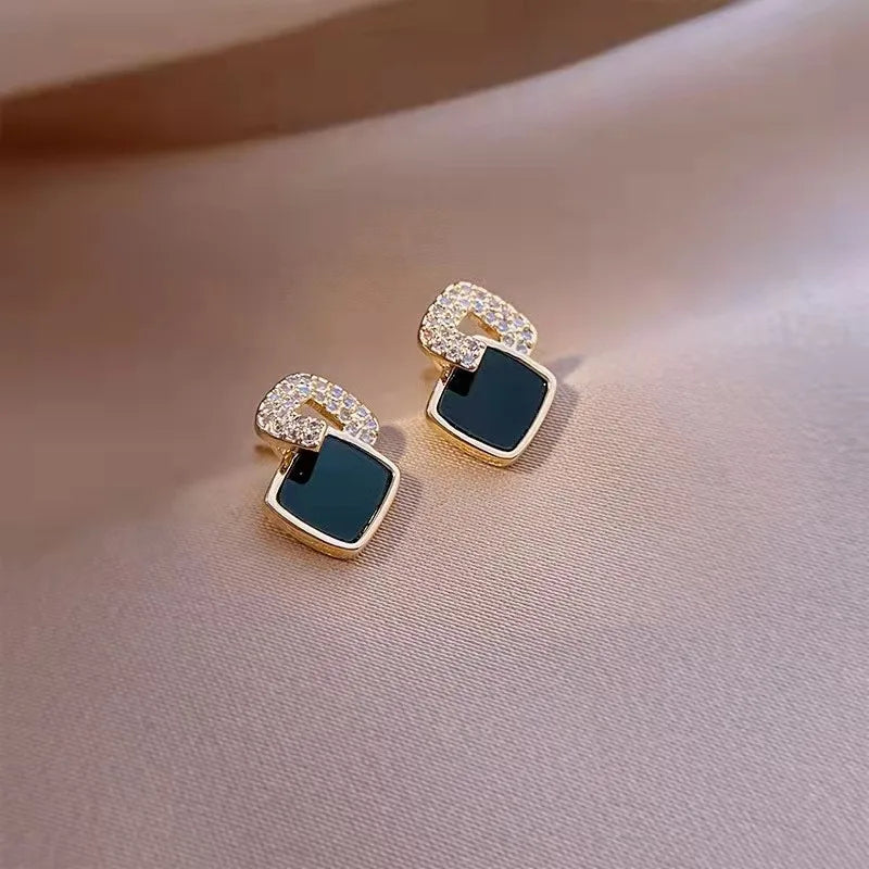 Exquisite Black Zircon Stecker Ohrringe | Shop Nory