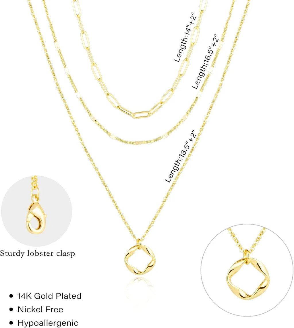 Gestapelte Gold- und Silberhalsketten für Frauen Shop Nory