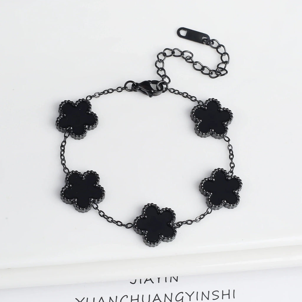 Klassisches Edelstahl Fünf-Blumen-Armband für Damen Shop Nory