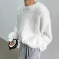 Luxus Lange Ärmel Einfarbig Pullover