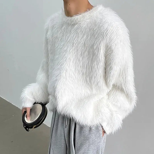 Luxus Lange Ärmel Einfarbig Pullover