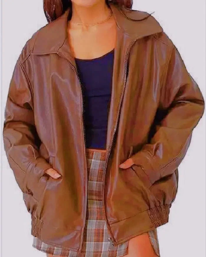 Oversized Lederjacke