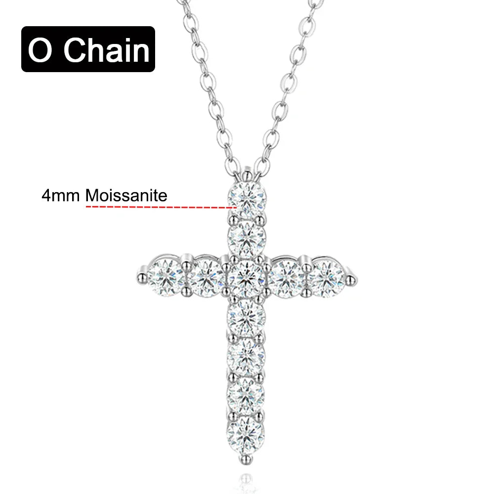 Luminöse Moissanit Kreuzkette - Erschwinglicher Luxus | Shop Nory