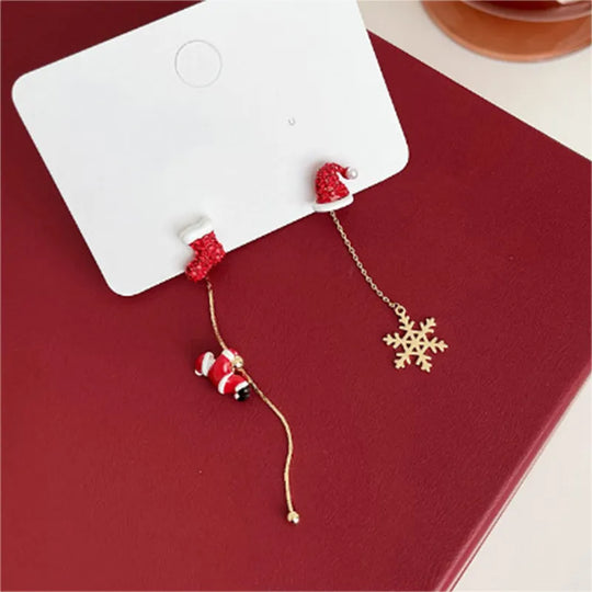 Weihnachtsmann lange Quasten Ohrringe - Winterzauber Edition | Shop Nory