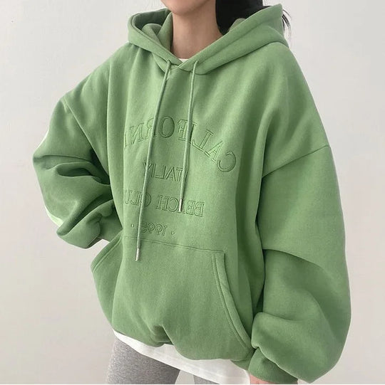 Oversized Damen Hoodie Mit Stickerei