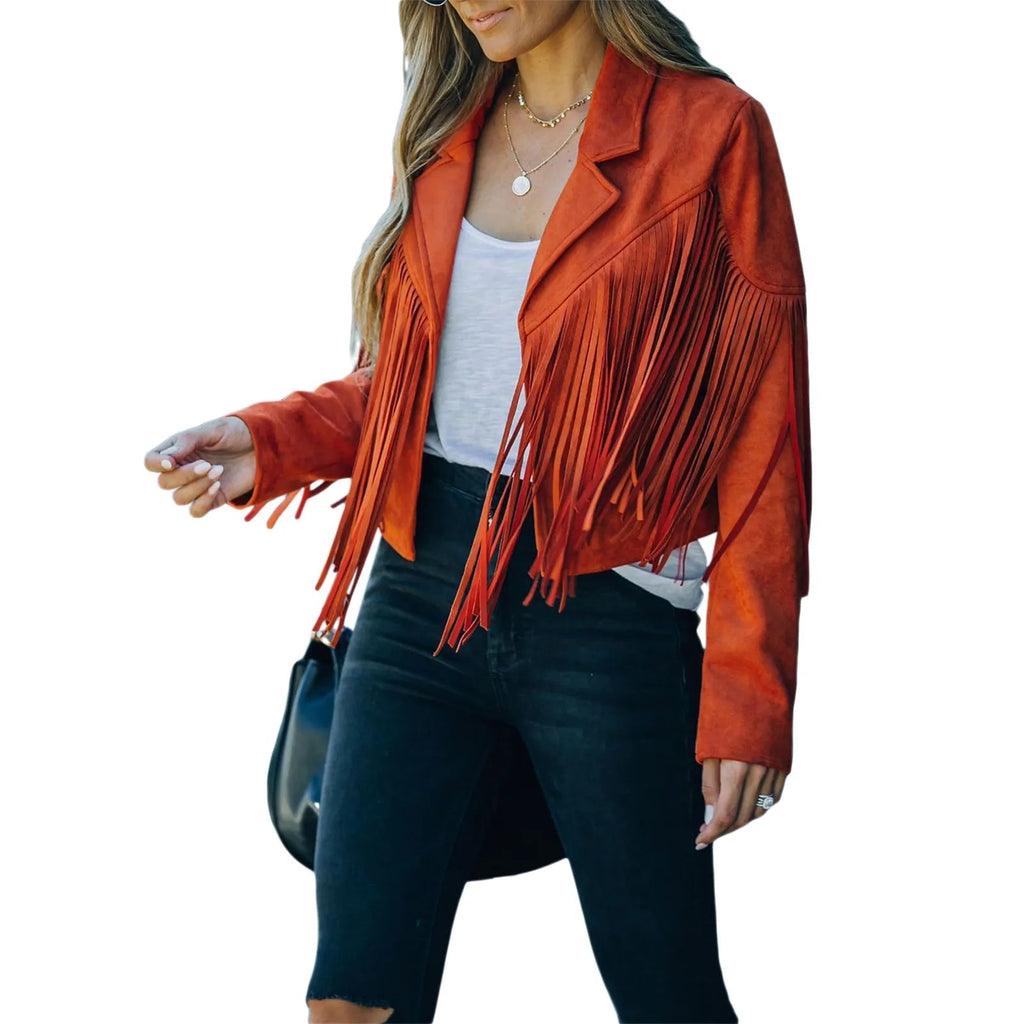 Damen Wildleder-Motorradjacke