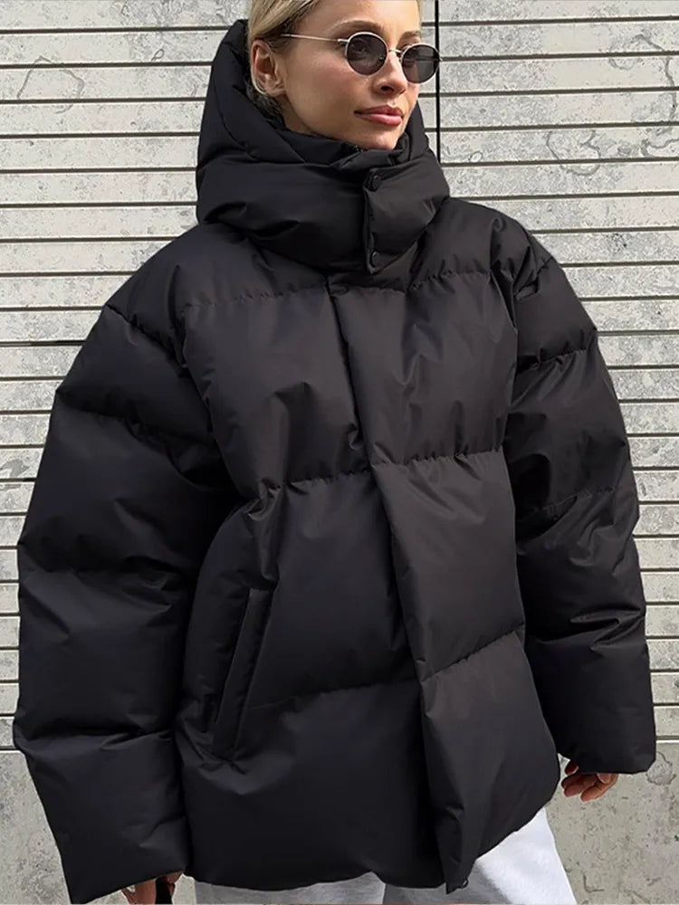 Oversized Puff-Hoodie-Jacke