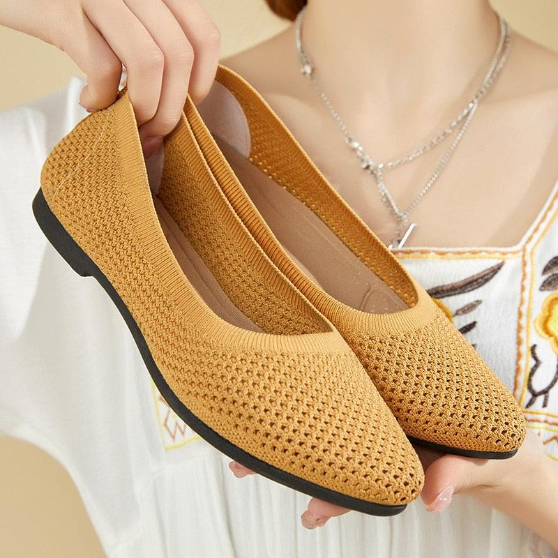 graue orthopädische ballerinas