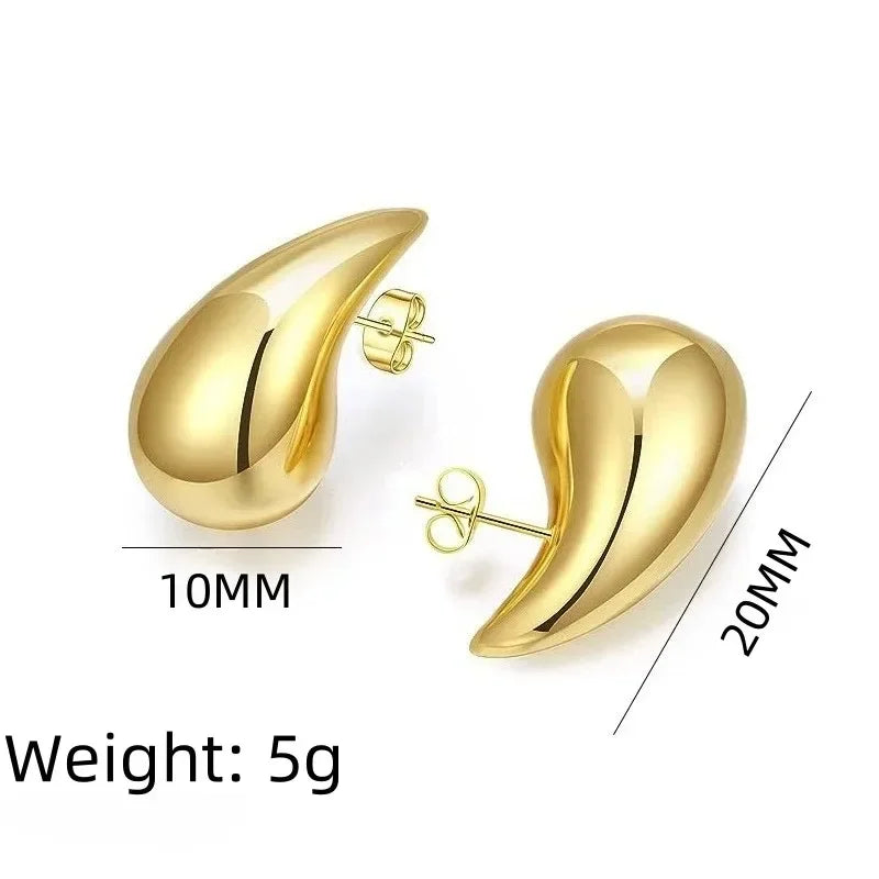 925 Sterling Silber 18K Gold Plattierte Chunky Kuppel Tropfen Ohrringe für Frauen Shop Nory