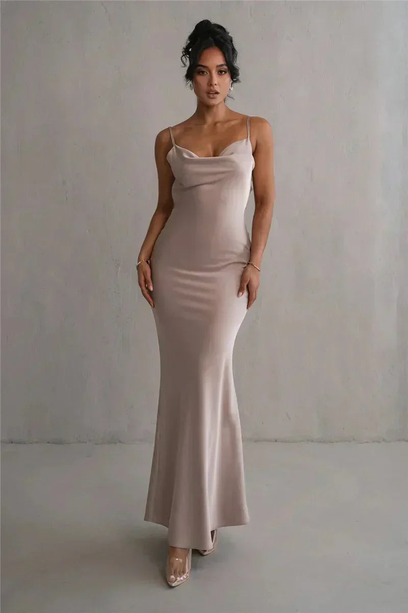 Satin Kleid mit Blumen