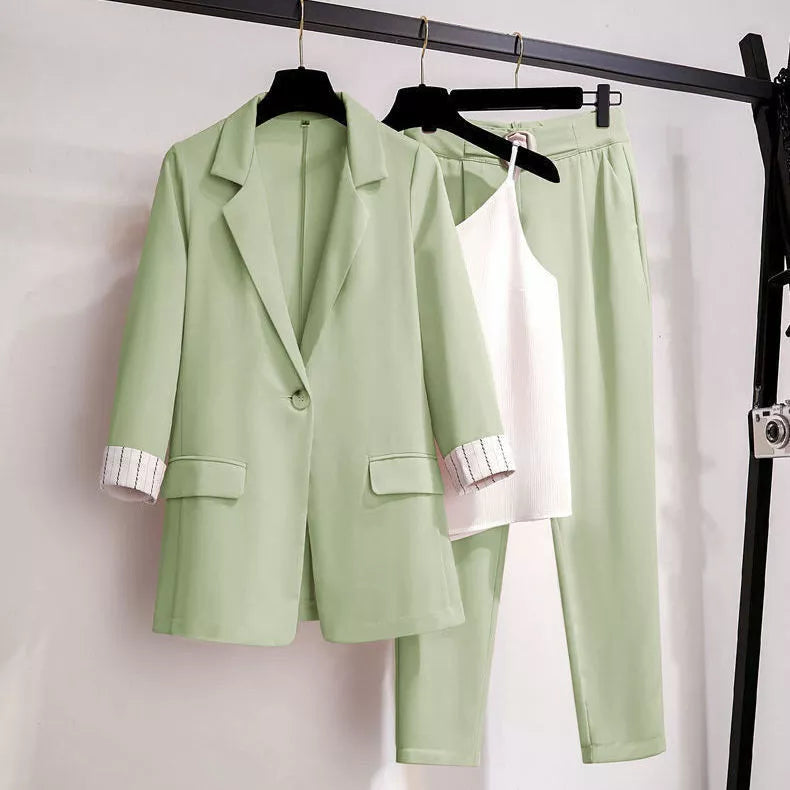 Eleganter Dreiteiliger Anzug In Übergröße für Damen