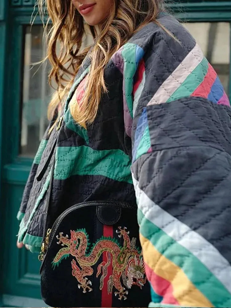 Gestreifte Gefütterte Jacke