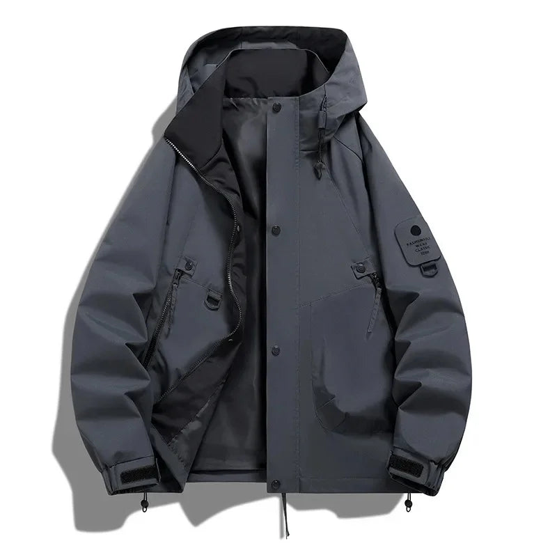 ShopNory Damen Windbreaker Jacke mit Kapuze und Stehkragen