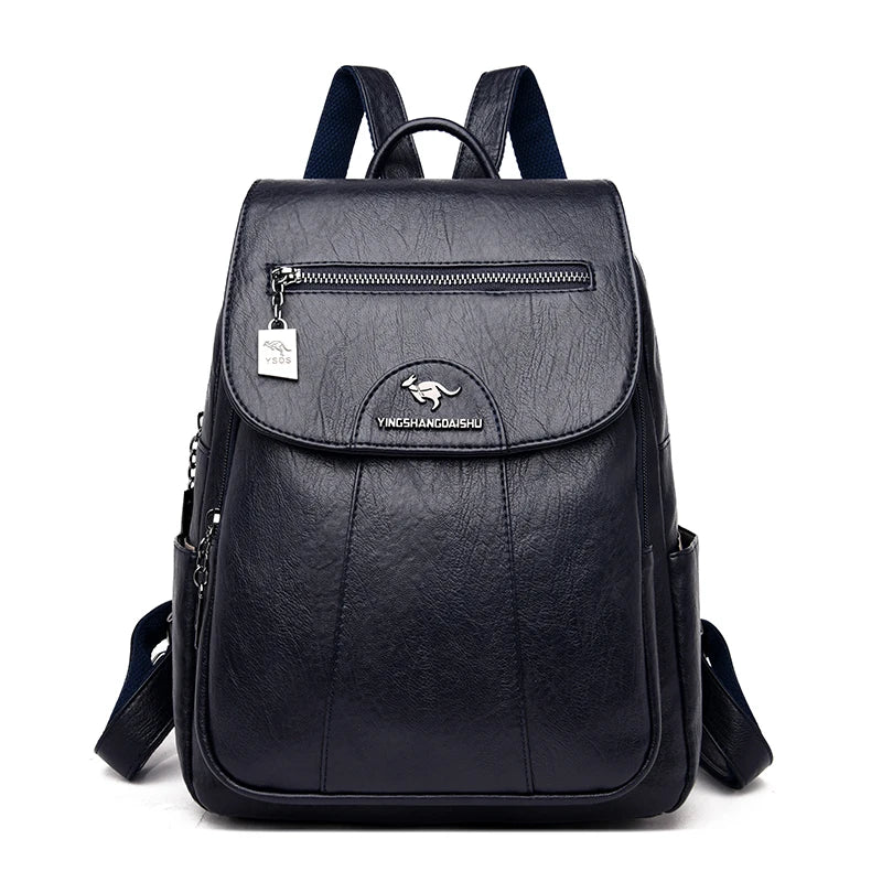 Großer Leder Rucksack mit DiShopnorystahlschutz für Damen