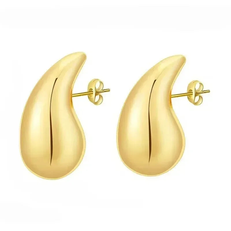 925 Sterling Silber 18K Gold Plattierte Chunky Kuppel Tropfen Ohrringe für Frauen Shop Nory