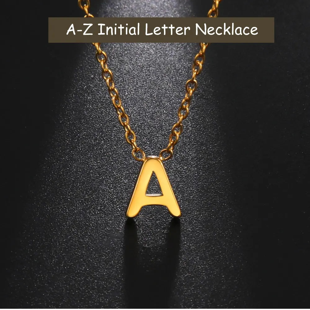 Minimalistische Initialen Halskette – A–Z Alphabet Edelstahl Choker für Frauen Shop Nory