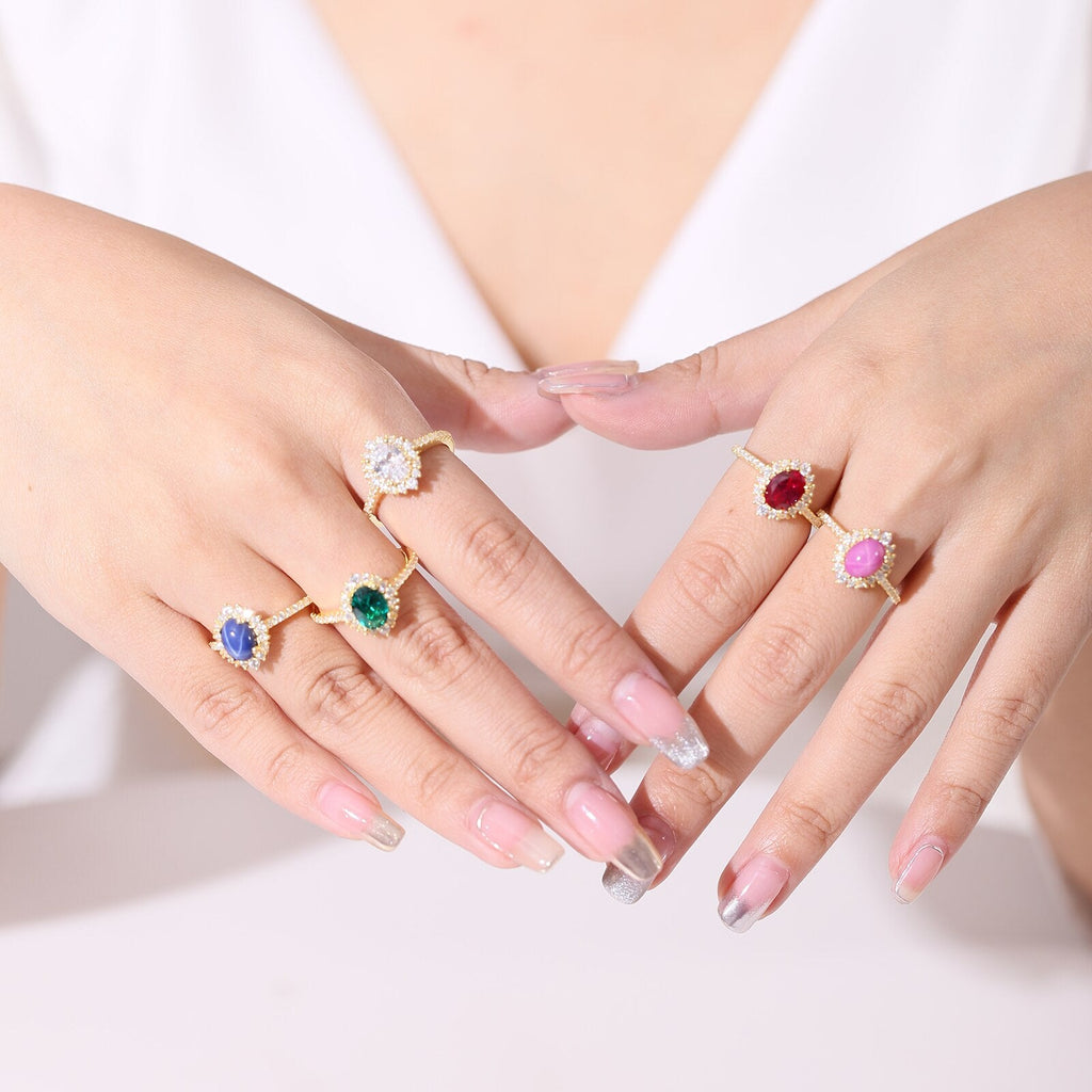 Gold-Rubin-Verlobungsring, Prinzessin-Diana-Ring | Shop Nory