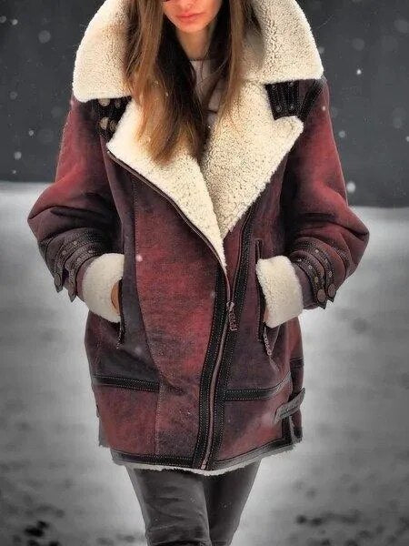 Damen Lammfellfliegerjacke