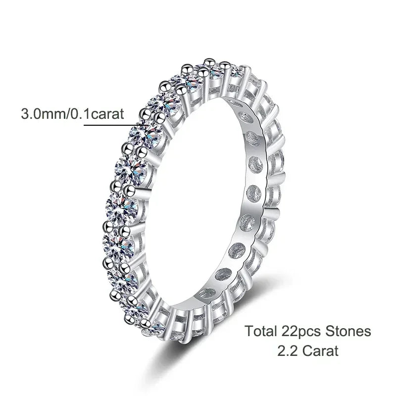 Exquisites 2,2 CT Moissanite Ewigkeit Ring in 18k vergoldet | Shop Nory