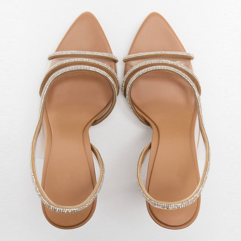 Elegante High-Heeled Sandalen - Stiletto Slingback Peep Toe Schuhe