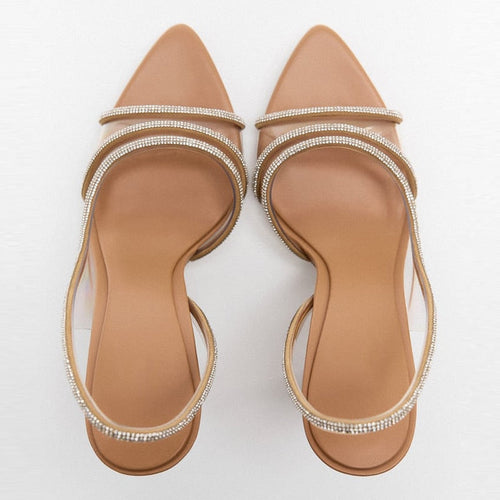 Elegante High-Heeled Sandalen - Stiletto Slingback Peep Toe Schuhe