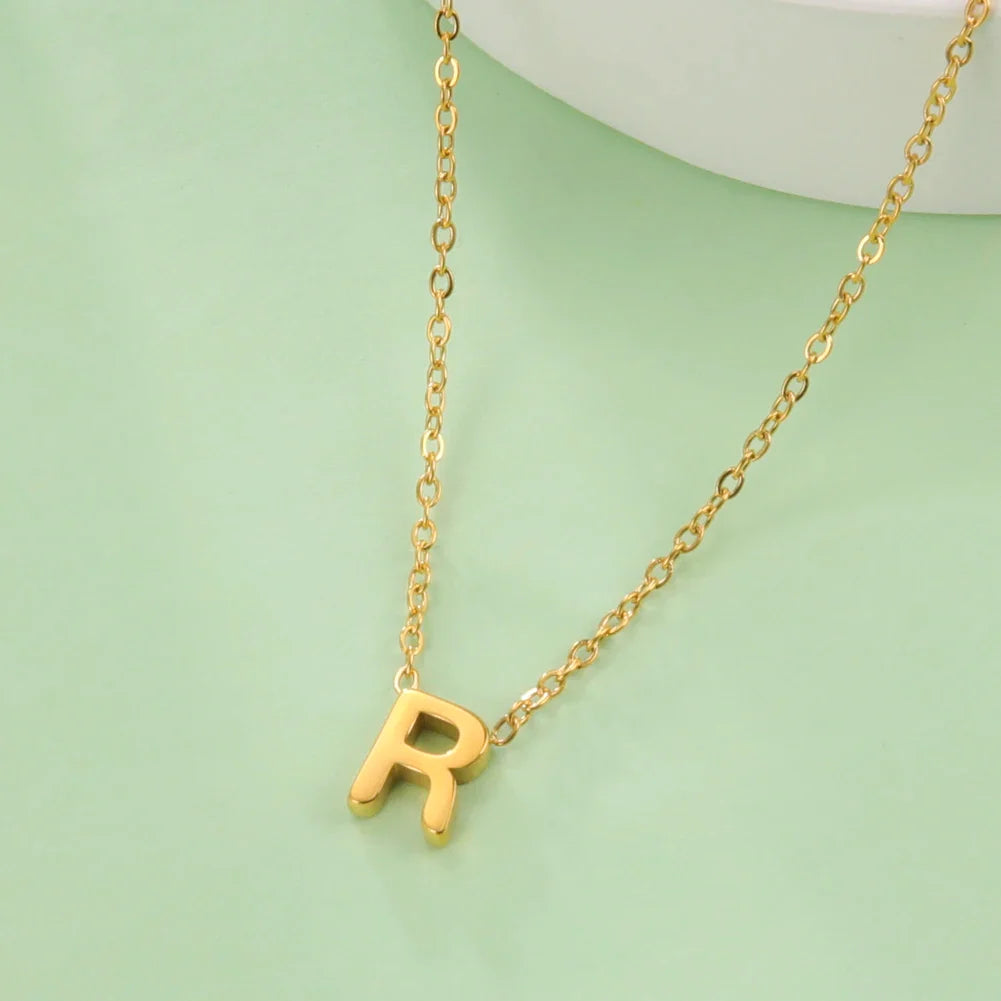 Minimalistische Initialen Halskette – A–Z Alphabet Edelstahl Choker für Frauen Shop Nory