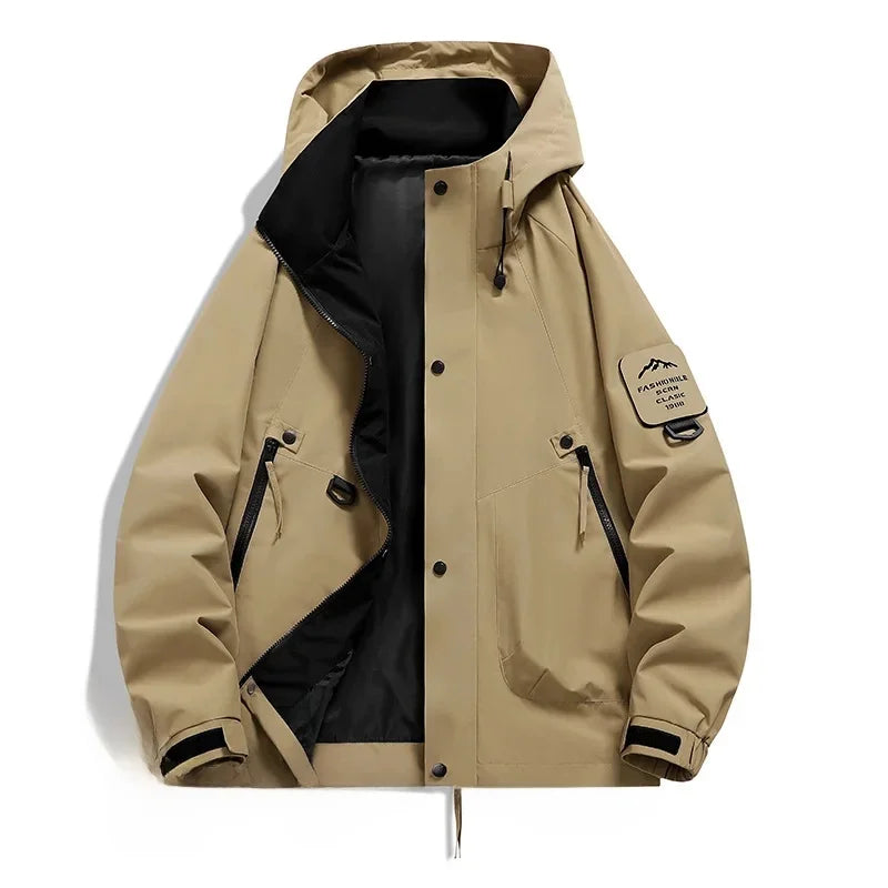 ShopNory Damen Windbreaker Jacke mit Kapuze und Stehkragen
