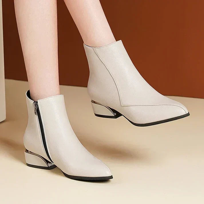 Stiefeletten mit Reißverschluss Trendiger Blockabsatz