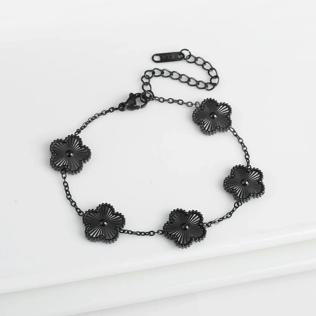Klassisches Edelstahl Fünf-Blumen-Armband für Damen Shop Nory