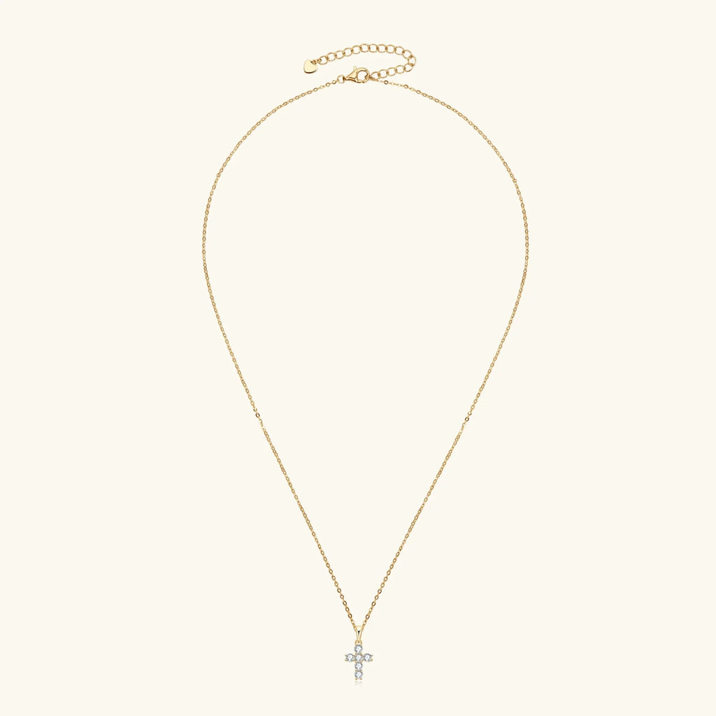 Luxuriöse Moissanit Kreuz Halskette - Erschwingliche Brillanz | Shop Nory