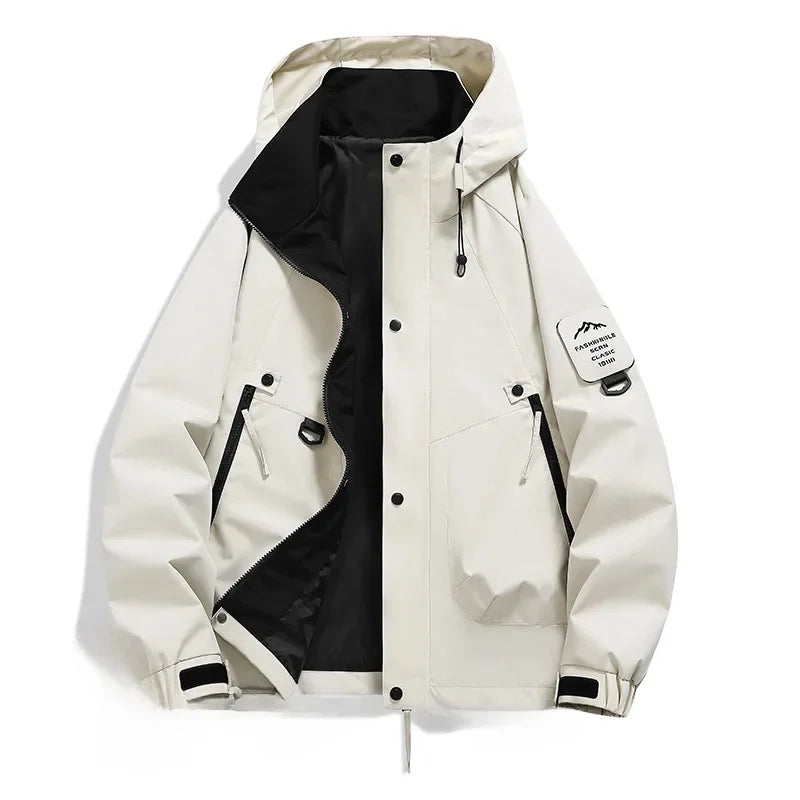 ShopNory Damen Windbreaker Jacke mit Kapuze und Stehkragen
