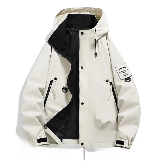 ShopNory Damen Windbreaker Jacke mit Kapuze und Stehkragen
