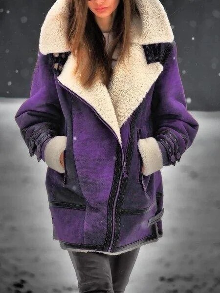 Damen Lammfellfliegerjacke