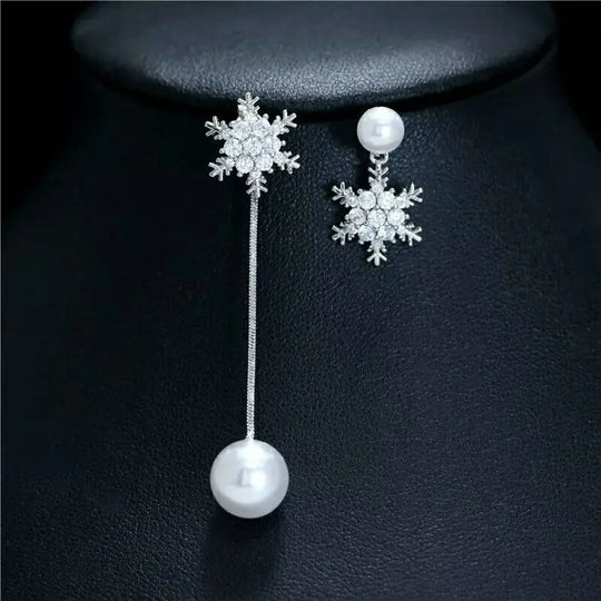 Winterzauber Schneeflocken Tropfen Ohrringe | Shop Nory