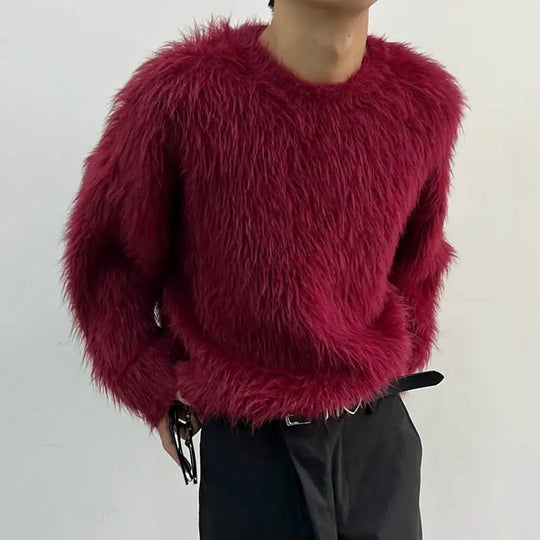 Luxus Lange Ärmel Einfarbig Pullover