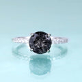Silberner Rutilquarz-Ring, runder Verlobungsring, schlicht und zierlich | Shop Nory