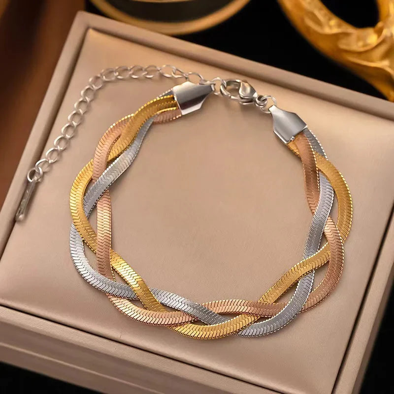 Elegantes Titanstahl Armband-Halsketten-Set | Shop Nory