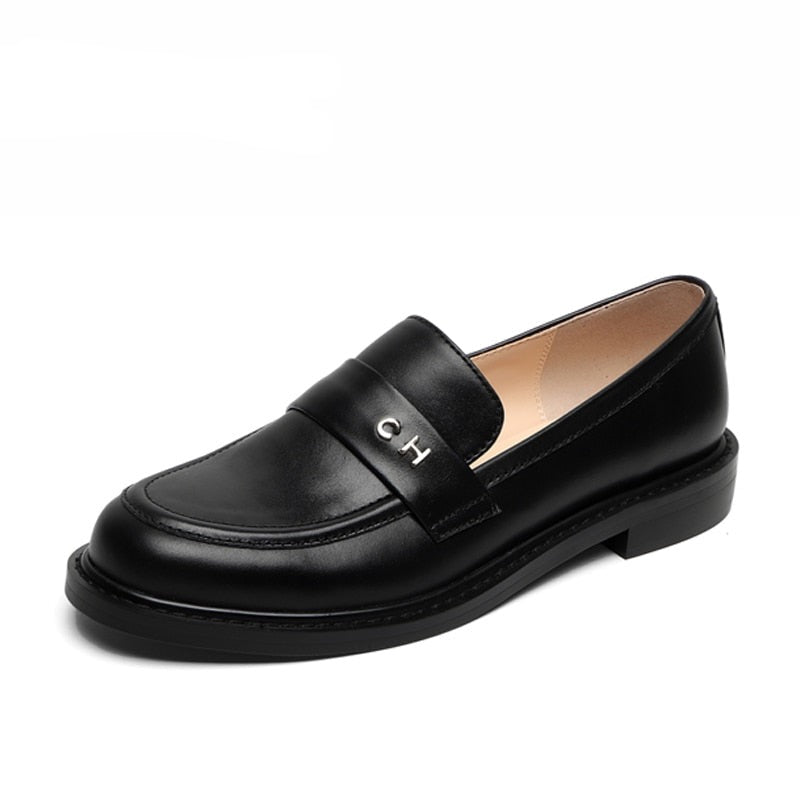 Multi Color Block Echtes Leder Loafer
