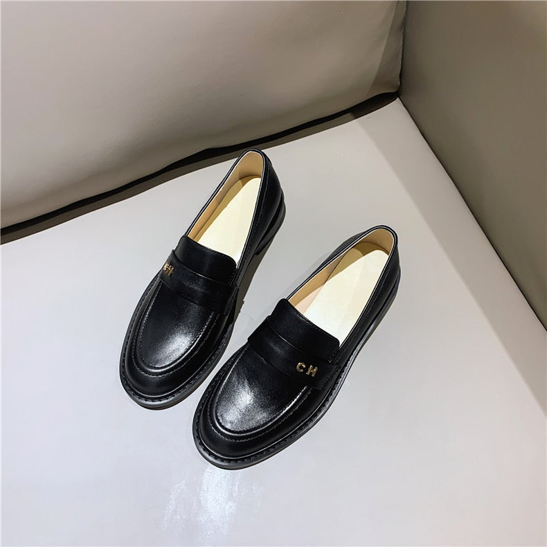 Multi Color Block Echtes Leder Loafer