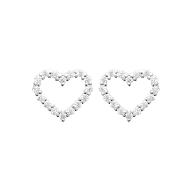Silberne Herz-Ohrringe mit Zirkonia – Eleganz & Romantik | Shop Nory