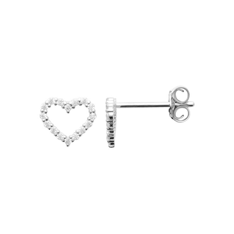 Silberne Herz-Ohrringe mit Zirkonia – Eleganz & Romantik | Shop Nory