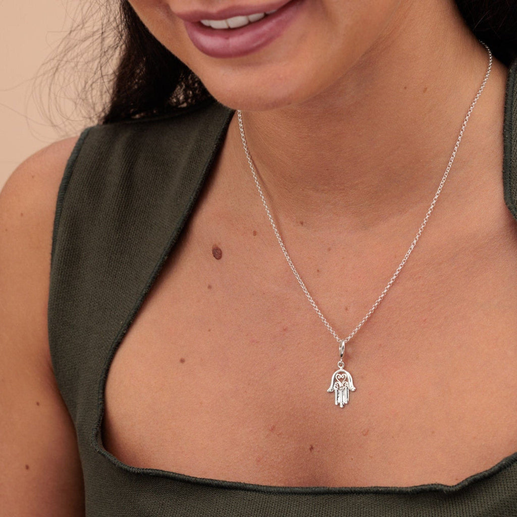 Silber Fatima Hand Charme Halskette | Shop Nory