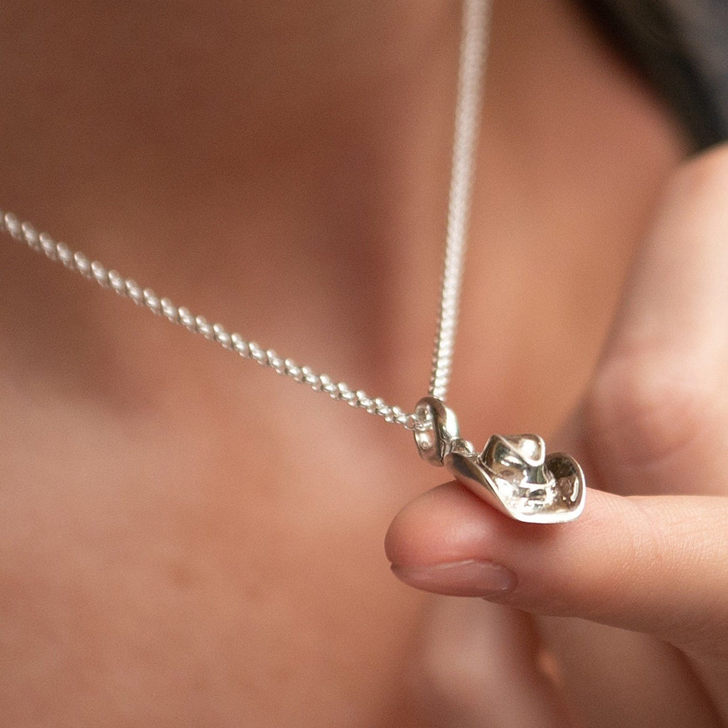 Silberner Cowboyhut Charm Anhänger Halskette | Shop Nory