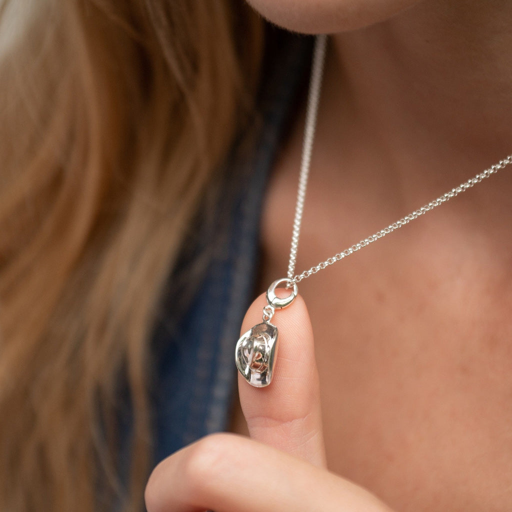 Silberner Cowboyhut Charm Anhänger Halskette | Shop Nory