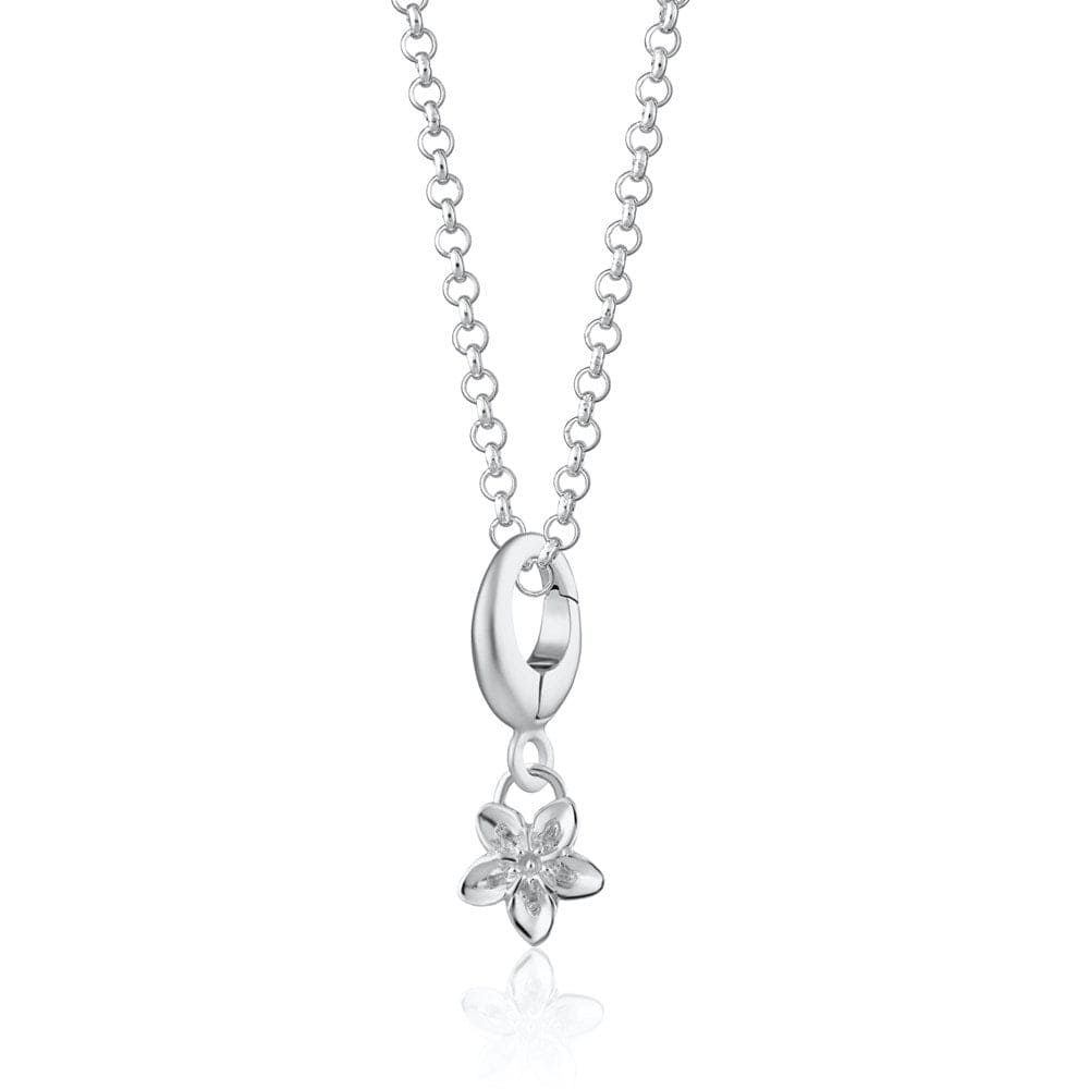Silber Vergissmeinnichts Blüten Charm Halskette | Shop Nory