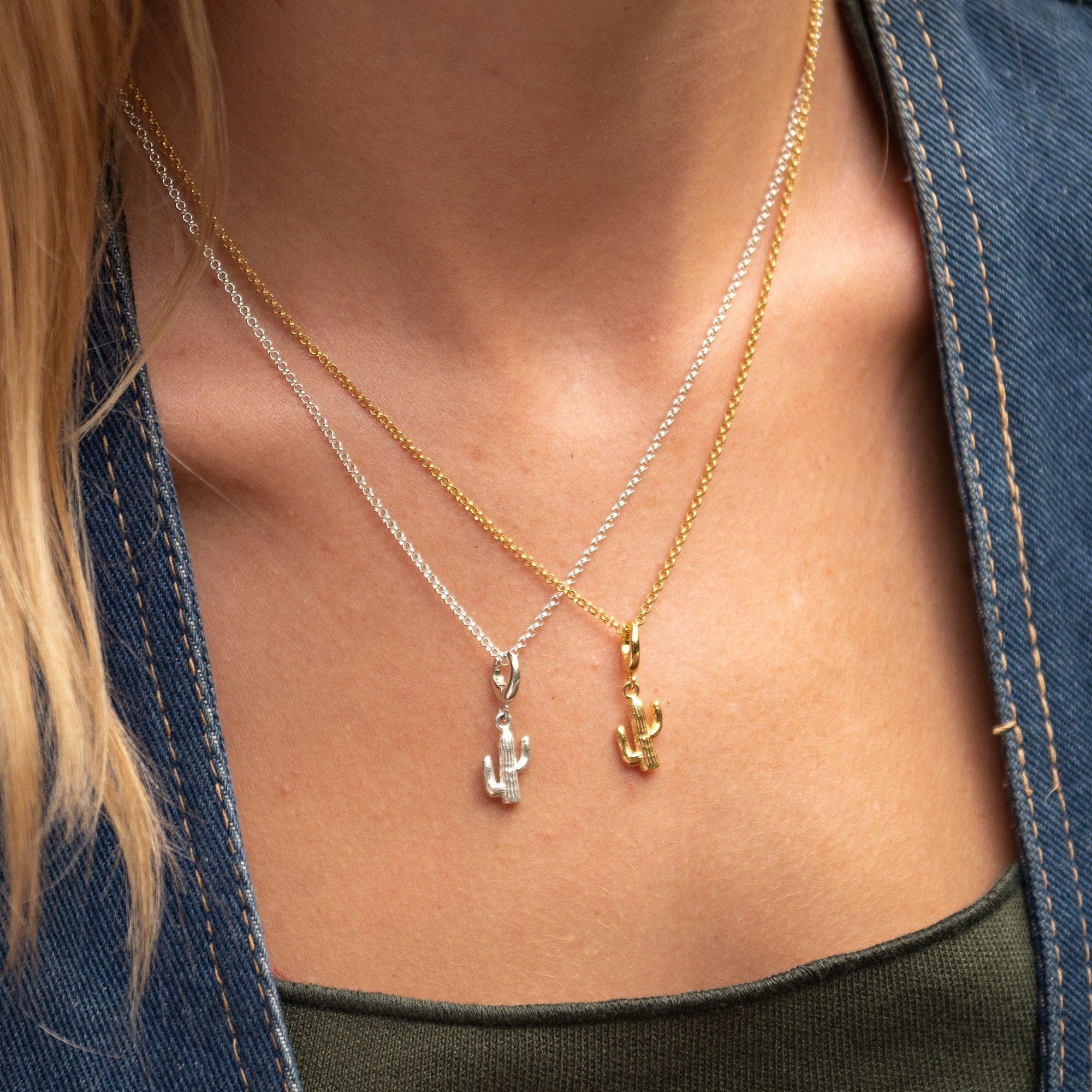Silberne Kaktus Charm Halskette | Shop Nory